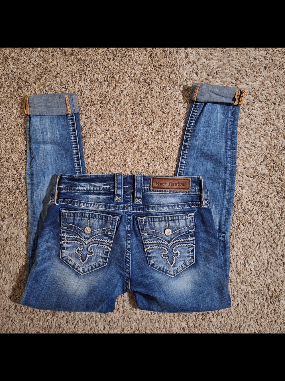 Rock Revival Julee Skinny Jeans Size 26 Embroidered Pockets